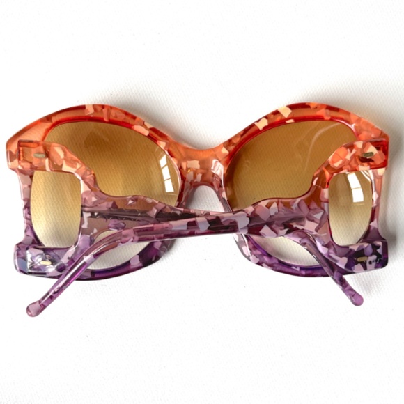 Vintage Sunglasses French 1960s Carita Paris France Oversized Butterfly Bug Eye - Picture 6 of 16